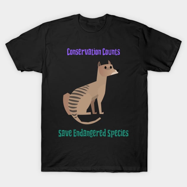 Conservation Counts Save Endangered Species T-Shirt by Zipora